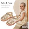 imageFelix ampamp Flora Toddler Girls Sandals Flower Girl Shoes Soft Rubber Princess Summer Flat ShoesBc319gold