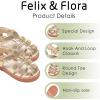 imageFelix ampamp Flora Toddler Girls Sandals Flower Girl Shoes Soft Rubber Princess Summer Flat ShoesBc319gold