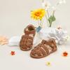 imageFelix ampamp Flora Toddler Girls Sandals Flower Girl Shoes Soft Rubber Princess Summer Flat ShoesBc319retro Brown