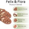 imageFelix ampamp Flora Toddler Girls Sandals Flower Girl Shoes Soft Rubber Princess Summer Flat ShoesBc319retro Brown