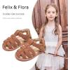 imageFelix ampamp Flora Toddler Girls Sandals Flower Girl Shoes Soft Rubber Princess Summer Flat ShoesBc319retro Brown