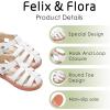 imageFelix ampamp Flora Toddler Girls Sandals Flower Girl Shoes Soft Rubber Princess Summer Flat ShoesBc319white