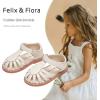 imageFelix ampamp Flora Toddler Girls Sandals Flower Girl Shoes Soft Rubber Princess Summer Flat ShoesBc322beige