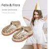 imageFelix ampamp Flora Toddler Girls Sandals Flower Girl Shoes Soft Rubber Princess Summer Flat ShoesBc322gold