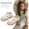 imageFelix ampamp Flora Toddler Girls Sandals Flower Girl Shoes Soft Rubber Princess Summer Flat ShoesBc322ivory