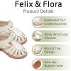 imageFelix ampamp Flora Toddler Girls Sandals Flower Girl Shoes Soft Rubber Princess Summer Flat ShoesBc322ivory