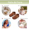 imageFelix ampamp Flora Toddler Girls Sandals Flower Girl Shoes Soft Rubber Princess Summer Flat ShoesBc328brown