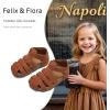 imageFelix ampamp Flora Toddler Girls Sandals Flower Girl Shoes Soft Rubber Princess Summer Flat ShoesBc328brown