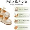 imageFelix ampamp Flora Toddler Little Girls Dress Shoes  Flower Girls Mary Jane Flats Ballet Shoes Party WeddingB814gold