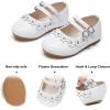 imageFelix ampamp Flora Toddler Little Girls Dress Shoes  Flower Girls Mary Jane Flats Ballet Shoes Party WeddingB893white