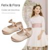 imageFelix ampamp Flora Toddler Little Girls Dress Shoes  Flower Girls Mary Jane Flats Ballet Shoes Party WeddingB900dark Nude