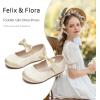 imageFelix ampamp Flora Toddler Little Girls Dress Shoes  Flower Girls Mary Jane Flats Ballet Shoes Party WeddingB900gold