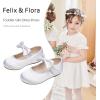 imageFelix ampamp Flora Toddler Little Girls Dress Shoes  Flower Girls Mary Jane Flats Ballet Shoes Party WeddingB900white