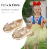 imageFelix ampamp Flora Toddler Little Girls Dress Shoes  Flower Girls Mary Jane Flats Ballet Shoes Party WeddingBf01gold