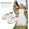 imageFelix ampamp Flora Toddler Little Girls Dress Shoes  Flower Girls Mary Jane Flats Ballet Shoes Party WeddingBf01white