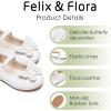 imageFelix ampamp Flora Toddler Little Girls Dress Shoes  Flower Girls Mary Jane Flats Ballet Shoes Party WeddingBf01white