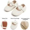 imageSoft Sole Baby Dress Shoes  Infant Baby Walking Shoes Moccasinss Rubber Sole Crib ShoesB15ivory White