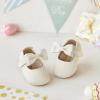 imageSoft Sole Baby Dress Shoes  Infant Baby Walking Shoes Moccasinss Rubber Sole Crib ShoesB15ivory White