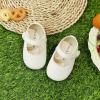 imageSoft Sole Baby Dress Shoes  Infant Baby Walking Shoes Moccasinss Rubber Sole Crib ShoesB8725ivory White