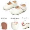 imageSoft Sole Baby Dress Shoes  Infant Baby Walking Shoes Moccasinss Rubber Sole Crib ShoesB8725ivory White