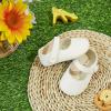 imageSoft Sole Baby Dress Shoes  Infant Baby Walking Shoes Moccasinss Rubber Sole Crib ShoesB8725ivory White