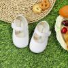 imageSoft Sole Baby Dress Shoes  Infant Baby Walking Shoes Moccasinss Rubber Sole Crib ShoesB8725white