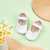imageSoft Sole Baby Dress Shoes  Infant Baby Walking Shoes Moccasinss Rubber Sole Crib ShoesB8727white