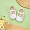 imageSoft Sole Baby Dress Shoes  Infant Baby Walking Shoes Moccasinss Rubber Sole Crib ShoesB8729white