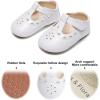 imageSoft Sole Baby Dress Shoes  Infant Baby Walking Shoes Moccasinss Rubber Sole Crib ShoesB8730white