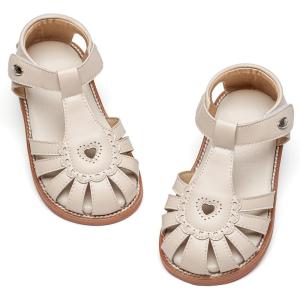 imageFelix ampamp Flora Toddler Girls Sandals Flower Girl Shoes Soft Rubber Princess Summer Flat ShoesBc312beige