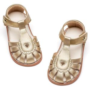 imageFelix ampamp Flora Toddler Girls Sandals Flower Girl Shoes Soft Rubber Princess Summer Flat ShoesBc312gold