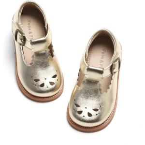 imageFelix ampamp Flora Toddler Little Girl Princess Dress ShoesMary Jane Flats for Girl Party School ShoesB386gold