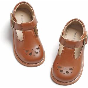 imageFelix ampamp Flora Toddler Little Girl Princess Dress ShoesMary Jane Flats for Girl Party School ShoesB386oxford Brown