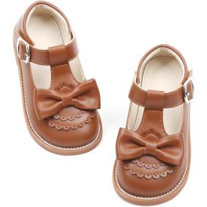 imageFelix ampamp Flora Toddler Little Girl Princess Dress ShoesMary Jane Flats for Girl Party School ShoesB404brown