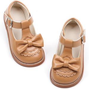 imageFelix ampamp Flora Toddler Little Girl Princess Dress ShoesMary Jane Flats for Girl Party School ShoesB404tan