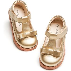 imageFelix ampamp Flora Toddler Little Girl Princess Dress ShoesMary Jane Flats for Girl Party School ShoesB413gold