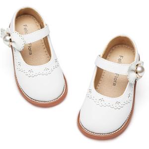 imageFelix ampamp Flora Toddler Little Girl Princess Dress ShoesMary Jane Flats for Girl Party School ShoesB417white