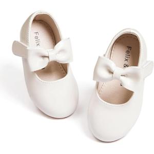imageFelix ampamp Flora Toddler Little Girls Dress Shoes  Flower Girls Mary Jane Flats Ballet Shoes Party WeddingB810fl Ivory