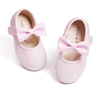 imageFelix ampamp Flora Toddler Little Girls Dress Shoes  Flower Girls Mary Jane Flats Ballet Shoes Party WeddingB810gl Pink