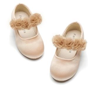 imageFelix ampamp Flora Toddler Little Girls Dress Shoes  Flower Girls Mary Jane Flats Ballet Shoes Party WeddingB894dark Nude
