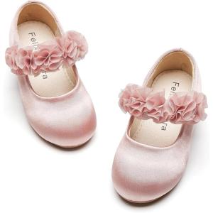 imageFelix ampamp Flora Toddler Little Girls Dress Shoes  Flower Girls Mary Jane Flats Ballet Shoes Party WeddingB894pink