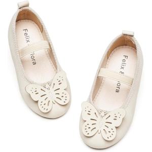 imageFelix ampamp Flora Toddler Little Girls Dress Shoes  Flower Girls Mary Jane Flats Ballet Shoes Party WeddingBf01beige