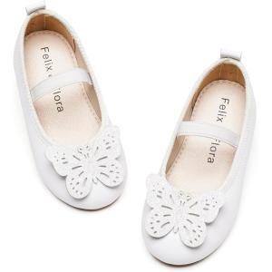 imageFelix ampamp Flora Toddler Little Girls Dress Shoes  Flower Girls Mary Jane Flats Ballet Shoes Party WeddingBf01white