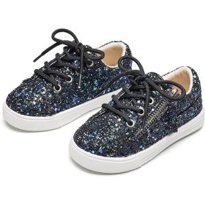 imageFelix ampamp Flora ToddlerLittle Kid Girls Running Shoes Sports Sneakers Princess Casual Glitter ShoesBs827glitter Black