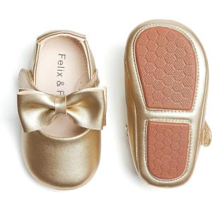 imageSoft Sole Baby Dress Shoes  Infant Baby Walking Shoes Moccasinss Rubber Sole Crib ShoesB15gold