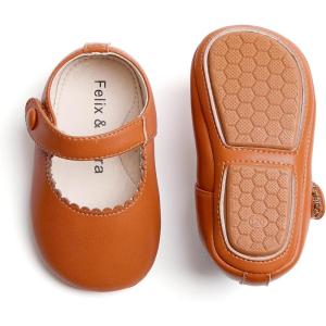 imageSoft Sole Baby Dress Shoes  Infant Baby Walking Shoes Moccasinss Rubber Sole Crib ShoesB8725brown