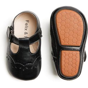 imageSoft Sole Baby Dress Shoes  Infant Baby Walking Shoes Moccasinss Rubber Sole Crib ShoesB8726black