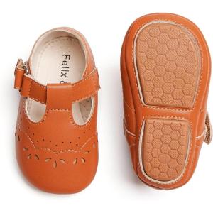 imageSoft Sole Baby Dress Shoes  Infant Baby Walking Shoes Moccasinss Rubber Sole Crib ShoesB8726brown