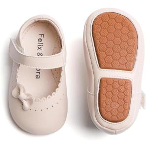 imageSoft Sole Baby Dress Shoes  Infant Baby Walking Shoes Moccasinss Rubber Sole Crib ShoesB8727beige
