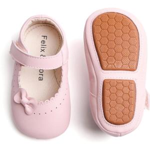 imageSoft Sole Baby Dress Shoes  Infant Baby Walking Shoes Moccasinss Rubber Sole Crib ShoesB8727pink